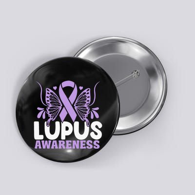 Purple Ribbon Butterfly Lupus Awareness Month Button