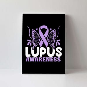 Purple Ribbon Butterfly Lupus Awareness Month Canvas