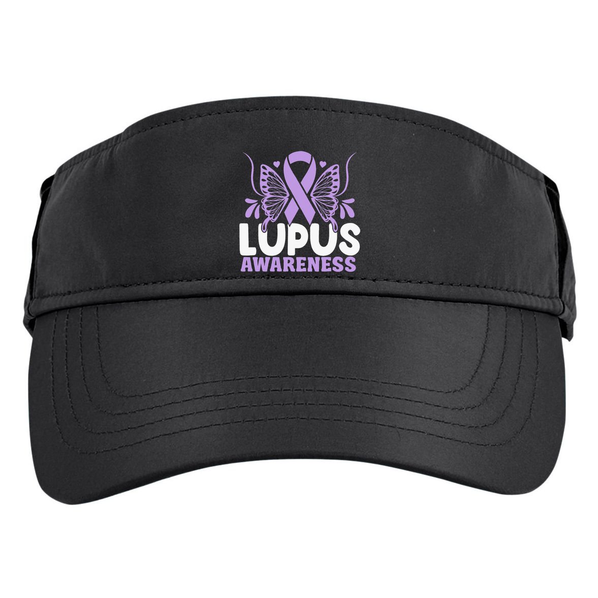 Purple Ribbon Butterfly Lupus Awareness Month Adult Drive Performance Visor