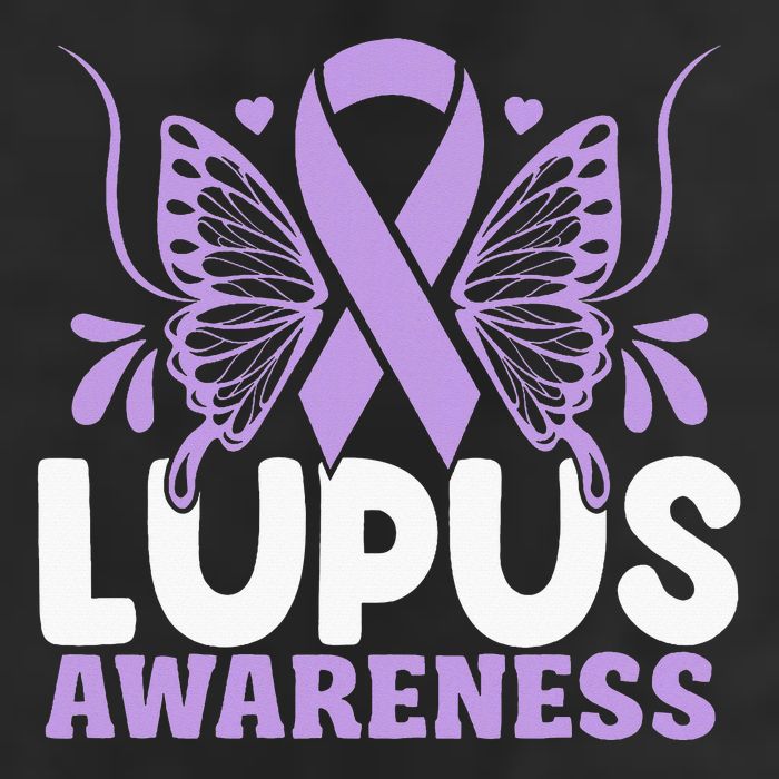 Purple Ribbon Butterfly Lupus Awareness Month Adult Drive Performance Visor