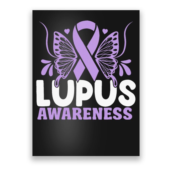 Purple Ribbon Butterfly Lupus Awareness Month Poster