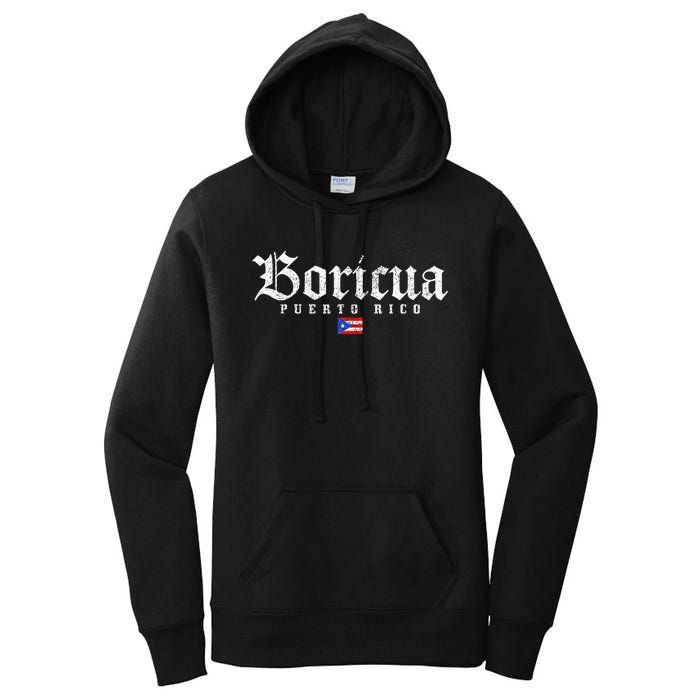 Puerto Rico Boricua Vintage Puerto Rican Women's Pullover Hoodie