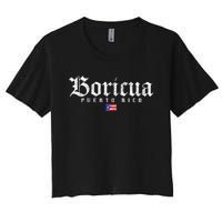 Puerto Rico Boricua Vintage Puerto Rican Women's Crop Top Tee