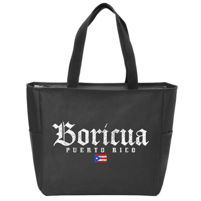 Puerto Rico Boricua Vintage Puerto Rican Zip Tote Bag