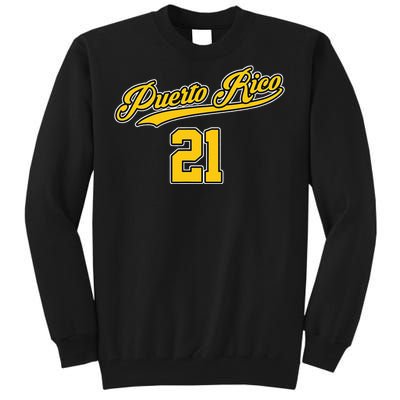 Puerto Rico Baseball 21 Santurce Boricua Baseball Fans Tall Sweatshirt