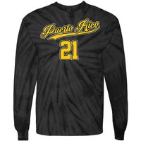 Puerto Rico Baseball 21 Santurce Boricua Baseball Fans Tie-Dye Long Sleeve Shirt