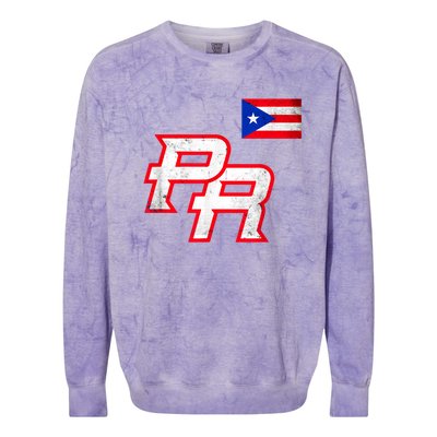 Puerto Rican Baseball Player Puerto Rico Flag Baseball Fans Colorblast Crewneck Sweatshirt