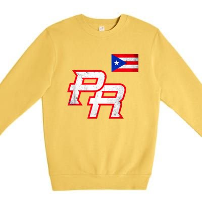 Puerto Rican Baseball Player Puerto Rico Flag Baseball Fans Premium Crewneck Sweatshirt