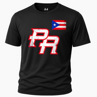 Puerto Rican Baseball Player Puerto Rico Flag Baseball Fans Cooling Performance Crew T-Shirt
