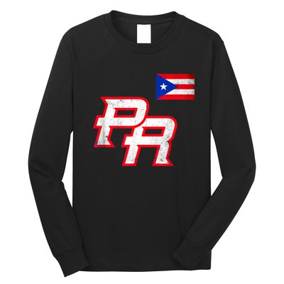 Puerto Rican Baseball Player Puerto Rico Flag Baseball Fans Long Sleeve Shirt