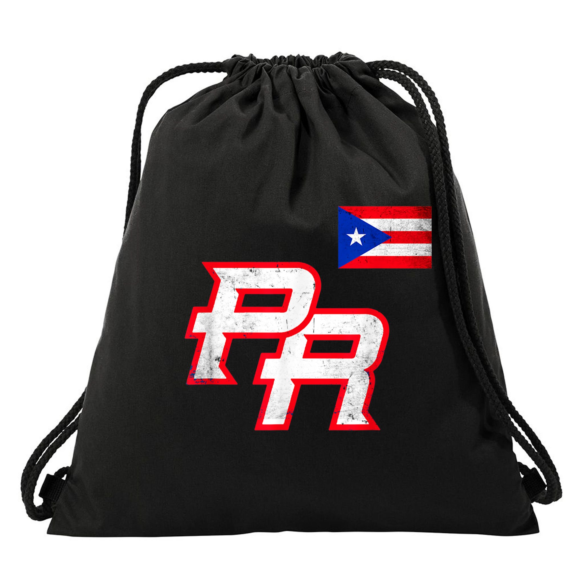 Puerto Rican Baseball Player Puerto Rico Flag Baseball Fans Drawstring Bag
