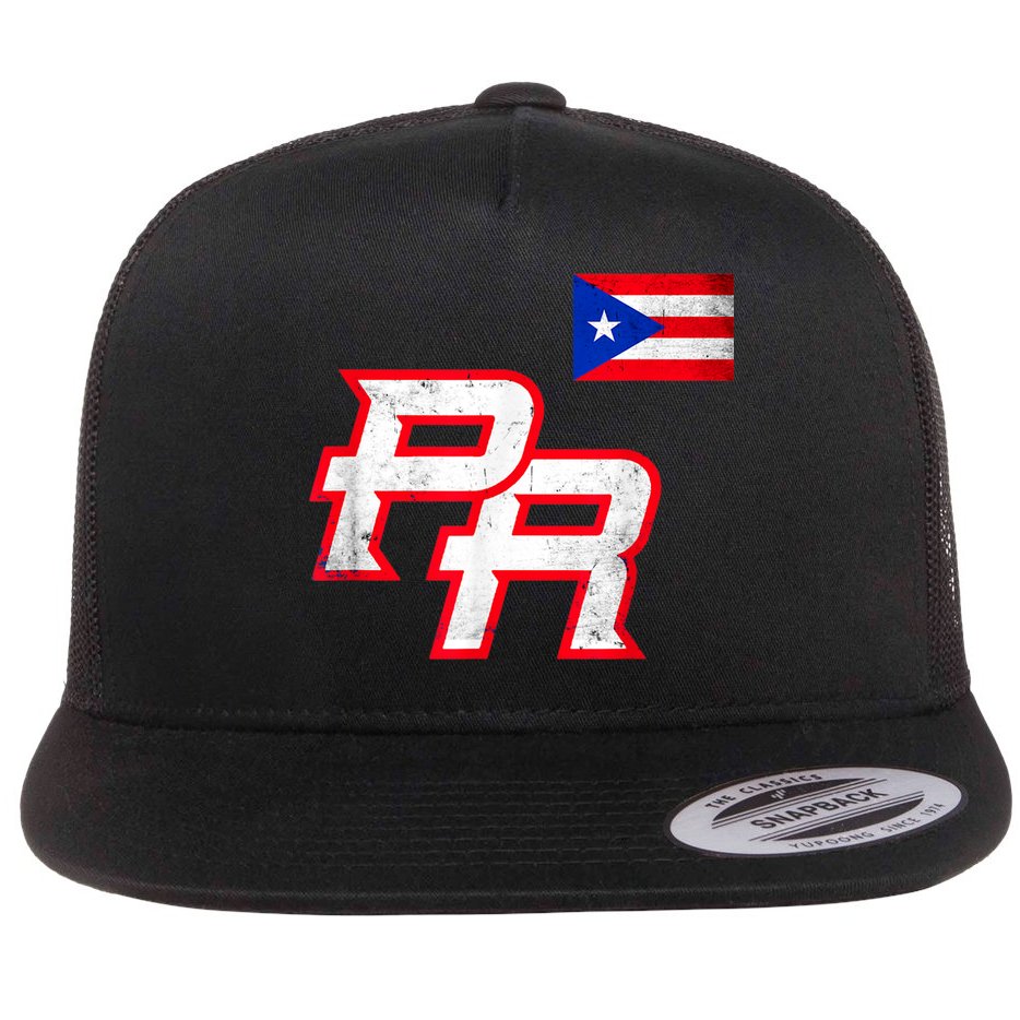 Puerto Rican Baseball Player Puerto Rico Flag Baseball Fans Flat Bill Trucker Hat