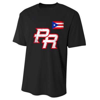 Puerto Rican Baseball Player Puerto Rico Flag Baseball Fans Performance Sprint T-Shirt