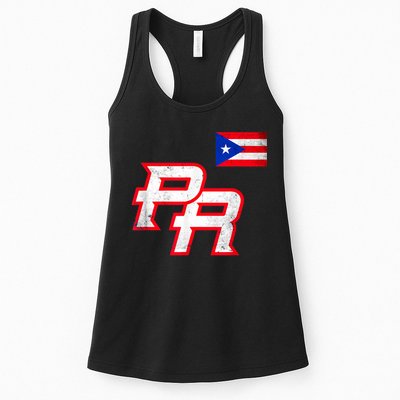 Puerto Rican Baseball Player Puerto Rico Flag Baseball Fans Womens Tank Top