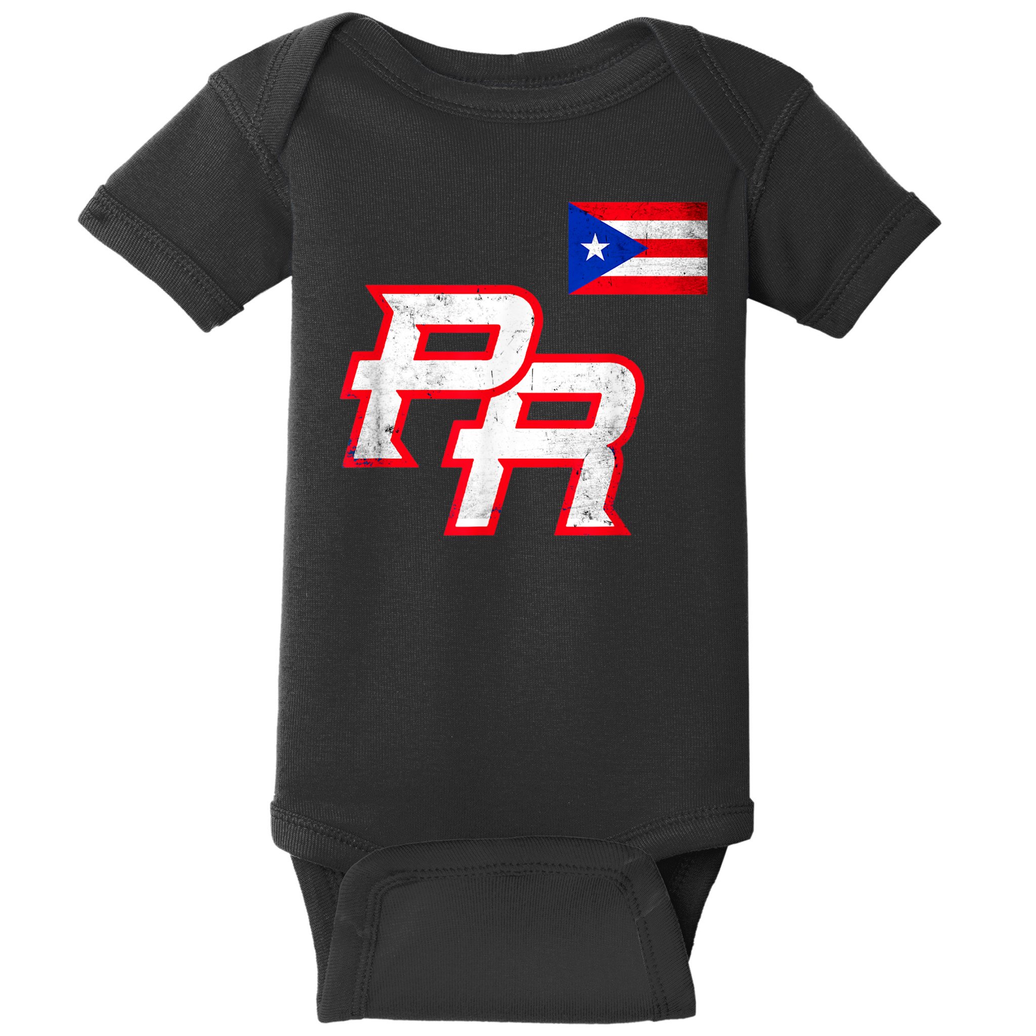 Puerto Rican Baseball Player Puerto Rico Flag Baseball Fans Baby Bodysuit