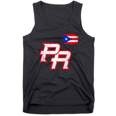 Puerto Rican Baseball Player Puerto Rico Flag Baseball Fans Tank Top