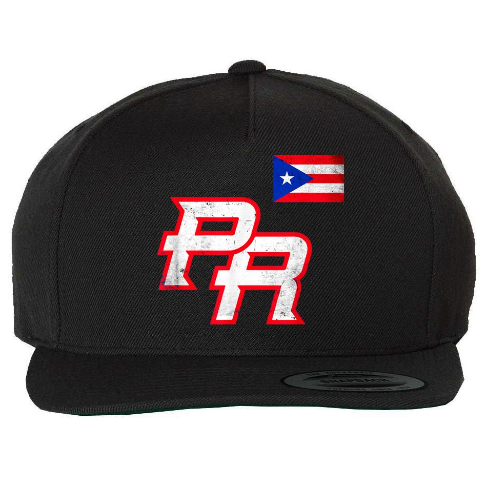 Puerto Rican Baseball Player Puerto Rico Flag Baseball Fans Wool Snapback Cap