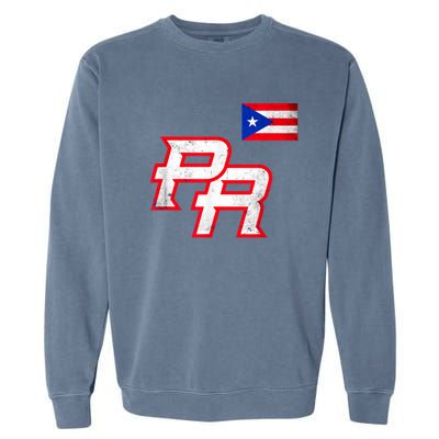 Puerto Rican Baseball Player Puerto Rico Flag Baseball Fans Garment-Dyed Sweatshirt