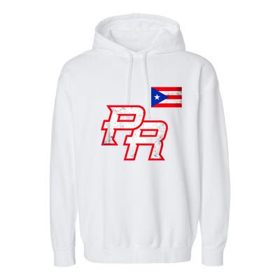 Puerto Rican Baseball Player Puerto Rico Flag Baseball Fans Garment-Dyed Fleece Hoodie