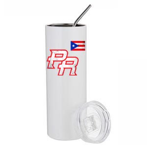 Puerto Rican Baseball Player Puerto Rico Flag Baseball Fans Stainless Steel Tumbler