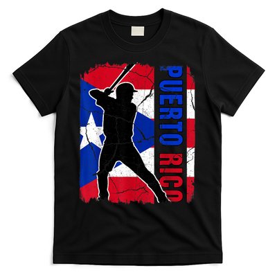 Puerto Rican Baseball Player Puerto Rico Flag Baseball Fans T-Shirt