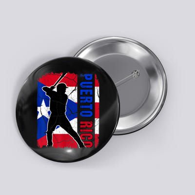 Puerto Rican Baseball Player Puerto Rico Flag Baseball Fans Button