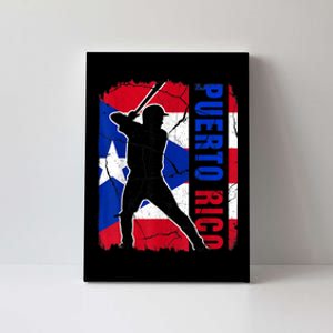 Puerto Rican Baseball Player Puerto Rico Flag Baseball Fans Canvas