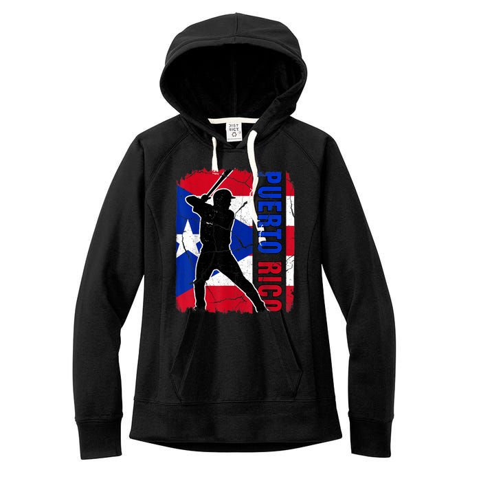 Puerto Rican Baseball Player Puerto Rico Flag Baseball Fans Women's Fleece Hoodie