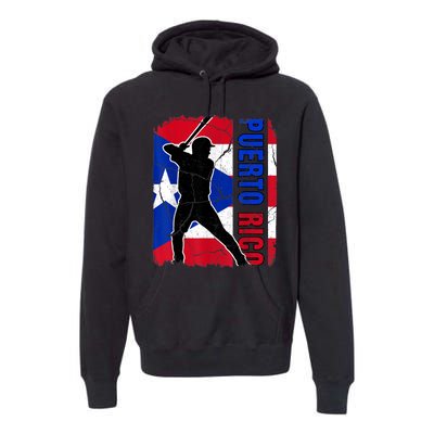 Puerto Rican Baseball Player Puerto Rico Flag Baseball Fans Premium Hoodie