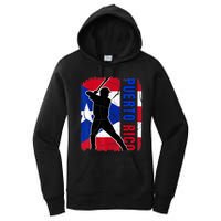 Puerto Rican Baseball Player Puerto Rico Flag Baseball Fans Women's Pullover Hoodie