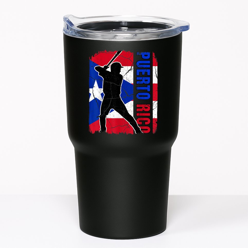 Puerto Rican Baseball Player Puerto Rico Flag Baseball Fans Tumbler