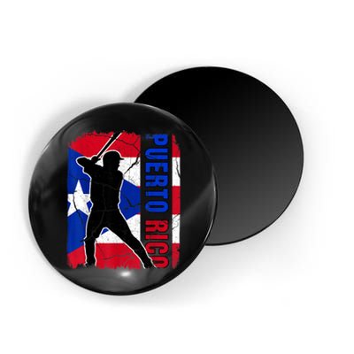 Puerto Rican Baseball Player Puerto Rico Flag Baseball Fans Magnet