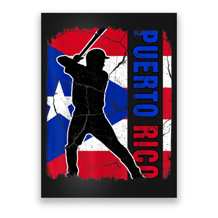 Puerto Rican Baseball Player Puerto Rico Flag Baseball Fans Poster