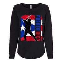 Puerto Rican Baseball Player Puerto Rico Flag Baseball Fans Womens California Wash Sweatshirt