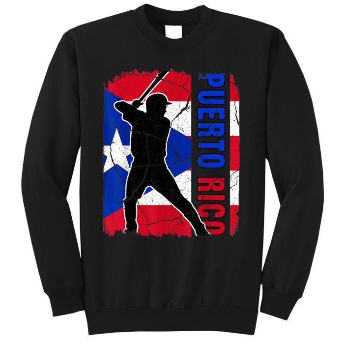 Puerto Rican Baseball Player Puerto Rico Flag Baseball Fans Tall Sweatshirt