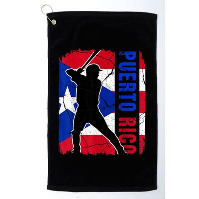 Puerto Rican Baseball Player Puerto Rico Flag Baseball Fans Platinum Collection Golf Towel