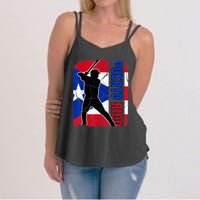 Puerto Rican Baseball Player Puerto Rico Flag Baseball Fans Women's Strappy Tank