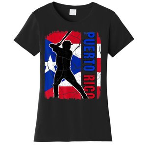 Puerto Rican Baseball Player Puerto Rico Flag Baseball Fans Women's T-Shirt