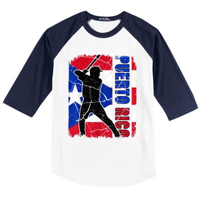 Puerto Rican Baseball Player Puerto Rico Flag Baseball Fans Baseball Sleeve Shirt