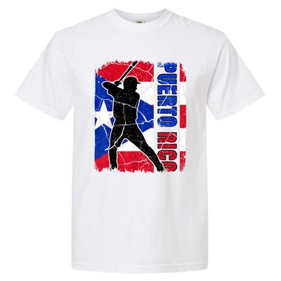 Puerto Rican Baseball Player Puerto Rico Flag Baseball Fans Garment-Dyed Heavyweight T-Shirt