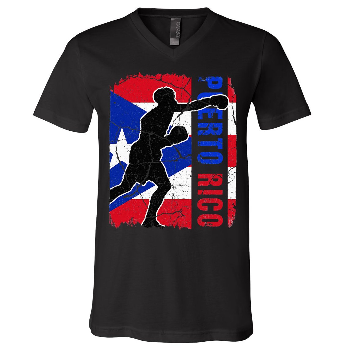 Puerto Rican Boxing Team Puerto Rico Flag Boxing Gloves V-Neck T-Shirt