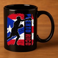 Puerto Rican Boxing Team Puerto Rico Flag Boxing Gloves 11oz C Handle Ceramic Mug