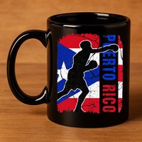 Puerto Rican Boxing Team Puerto Rico Flag Boxing Gloves 11oz C Handle Ceramic Mug