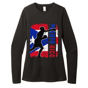 Puerto Rican Boxing Team Puerto Rico Flag Boxing Gloves Womens CVC Long Sleeve Shirt