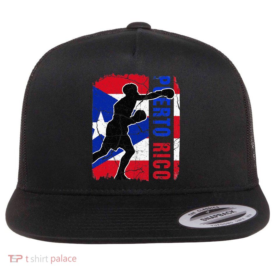 Puerto Rican Boxing Team Puerto Rico Flag Boxing Gloves Flatbill Hat