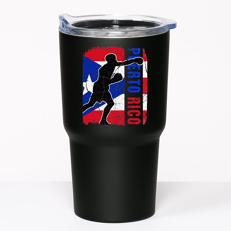 Puerto Rican Boxing Team Puerto Rico Flag Boxing Gloves Tumbler