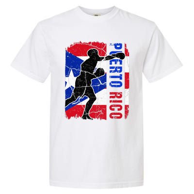 Puerto Rican Boxing Team Puerto Rico Flag Boxing Gloves Garment-Dyed Heavyweight T-Shirt