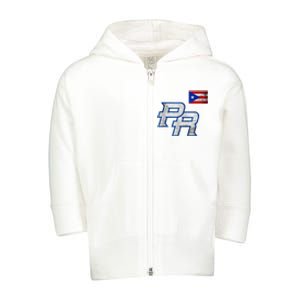 Puerto Rican Baseball Player Puerto Rico Flag Baseball Fans Toddler Zip Fleece Hoodie