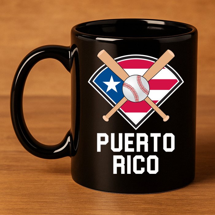 Puerto Rico Baseball Team Patriotic Beisbol Flag 11oz C Handle Ceramic Mug