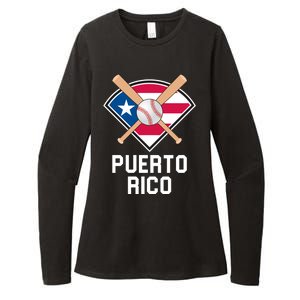 Puerto Rico Baseball Team Patriotic Beisbol Flag Womens CVC Long Sleeve Shirt